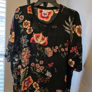 Johnny Was Multicolor Floral Blouse
